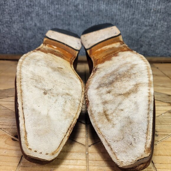 Magnanni for Neiman Marcus Mens 10M Leather Penny Loafers Cognac Brown- 21640 - Picture 11 of 15